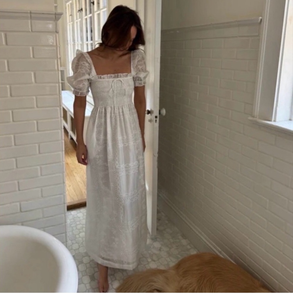 Caroline Constas White Patchwork Organza Dress NWT - image 1